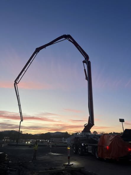 Bridge Deck Pour at Champion Drive (NC 215) at I-40 Exit 31 in Canton, NC.