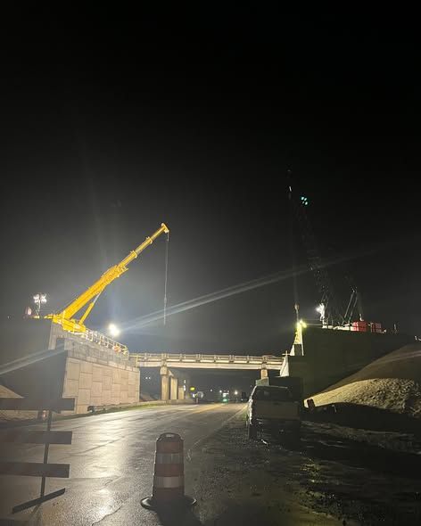 Our Crew Set Girders on the Champion Drive bridge in Canton