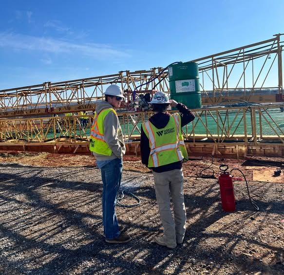 PIE Program student and Safety Intern Luke Milligan had the opportunity to observe the deck pour on Bridge One of the Alcoa Highway project alongside Safety Specialist Cole Walker.