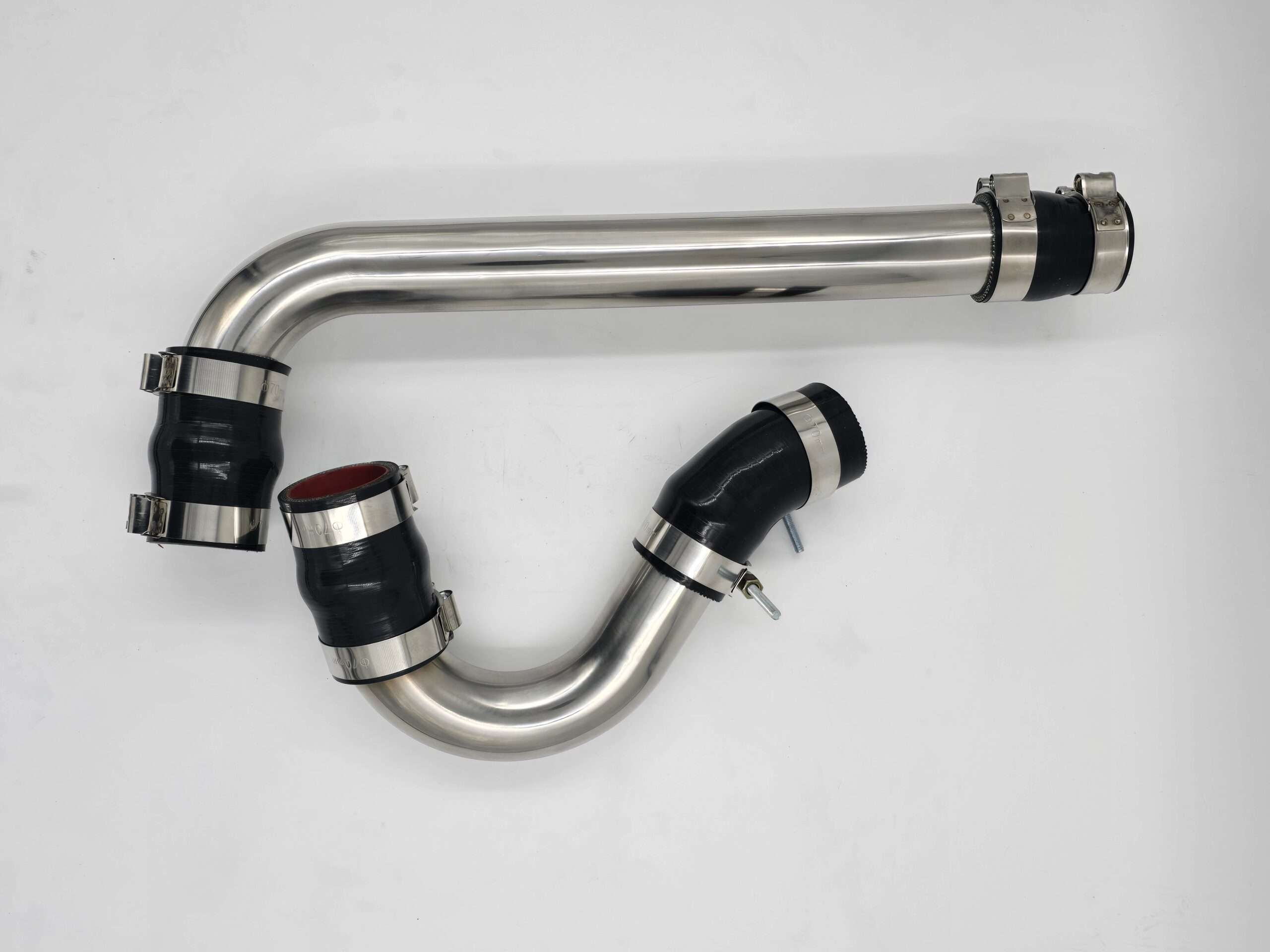 03-09 Cummins Upper & Lower Stainless Steel Radiator Hoses with HD Boots & Clamps
