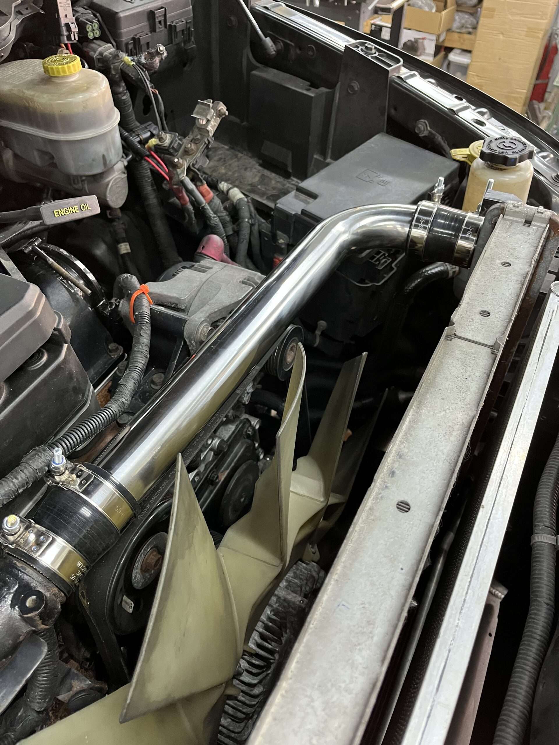 13-18 Cummins Upper & Lower Stainless Steel Radiator Hoses with HD Boots & Clamps 2