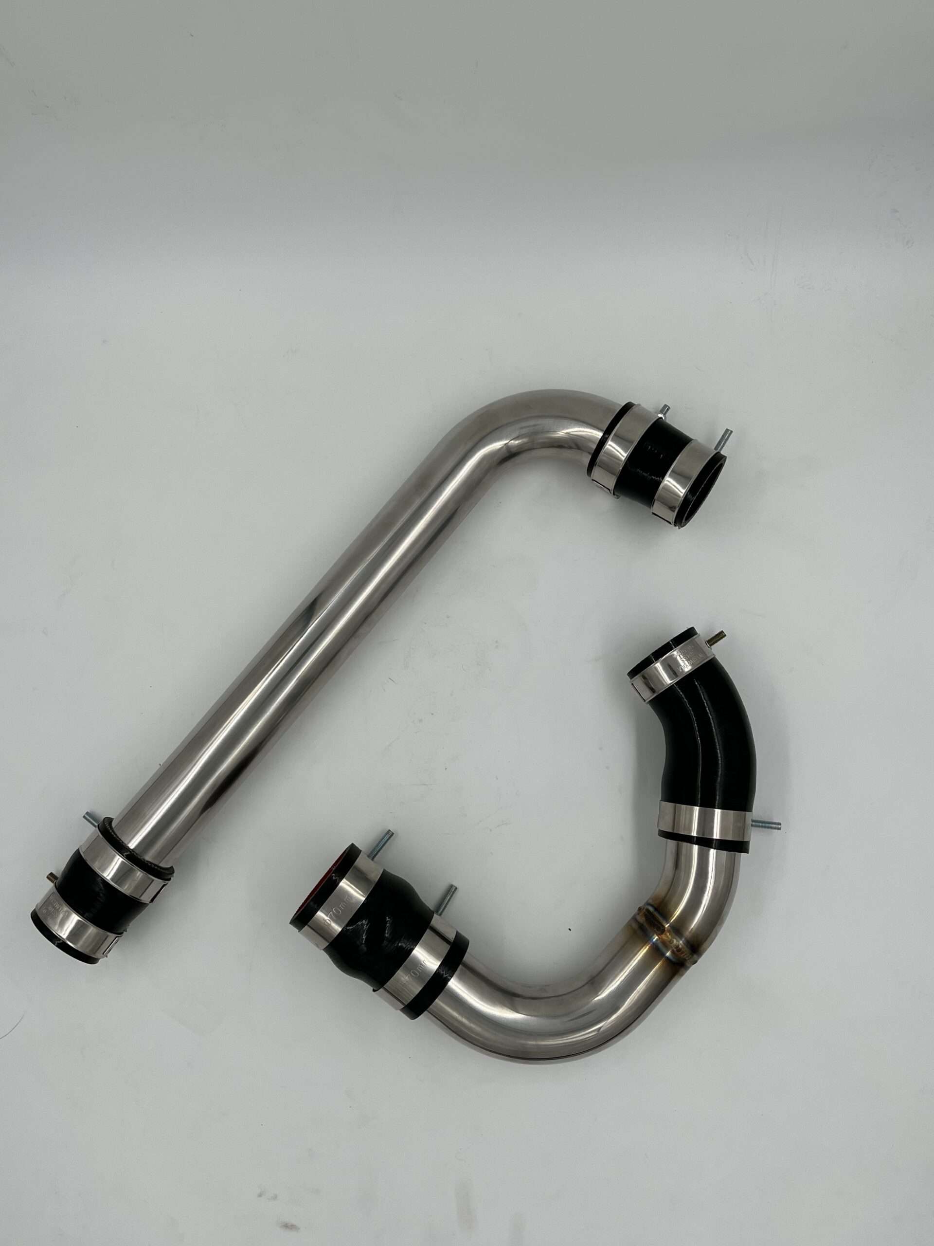 13-18 Cummins Upper & Lower Stainless Steel Radiator Hoses with HD Boots & Clamps 5