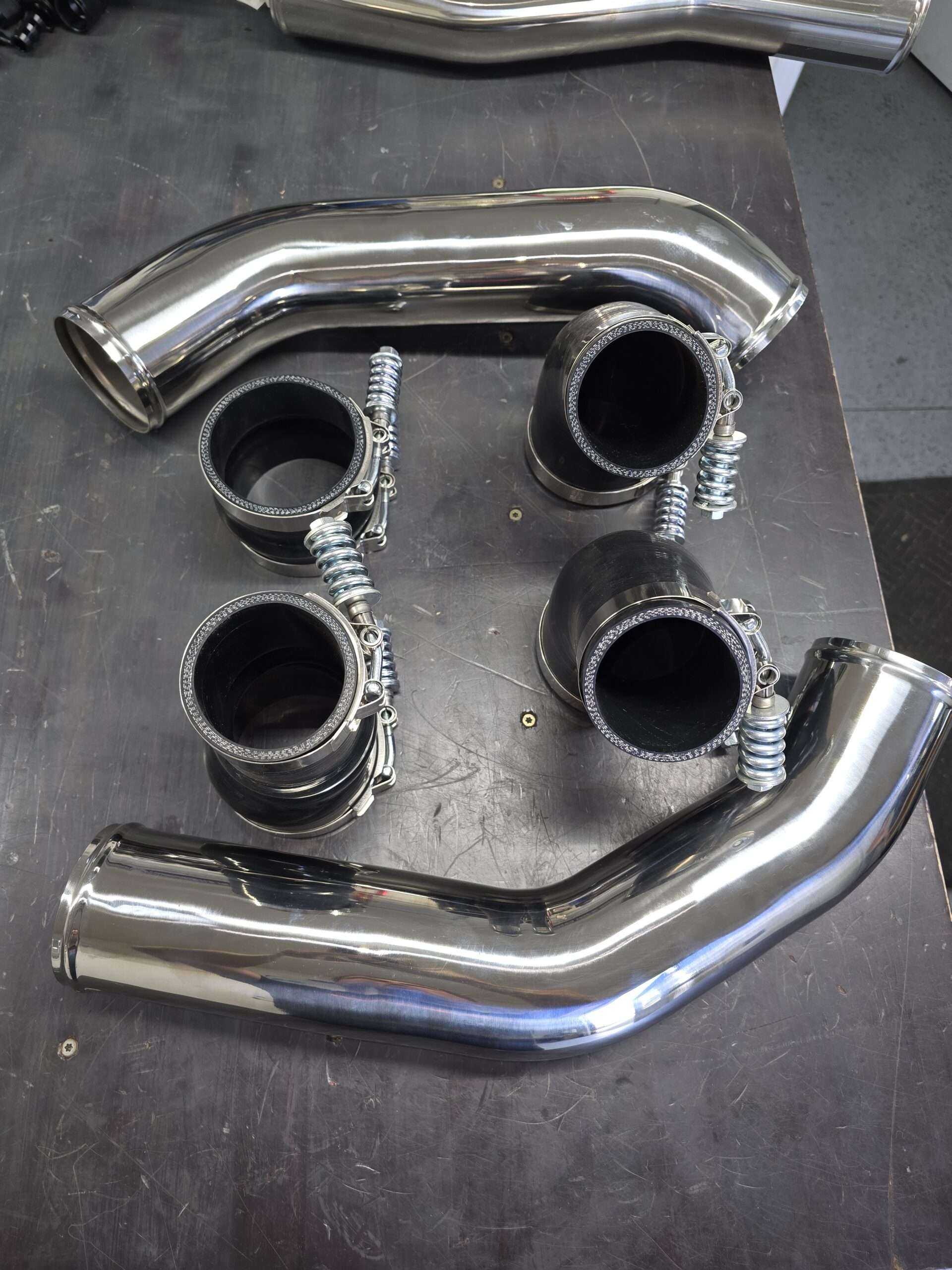 13-18 Stainless 3.5" Intercooler Piping Kit With HD T-Bolt Clamps and 5mm Boots