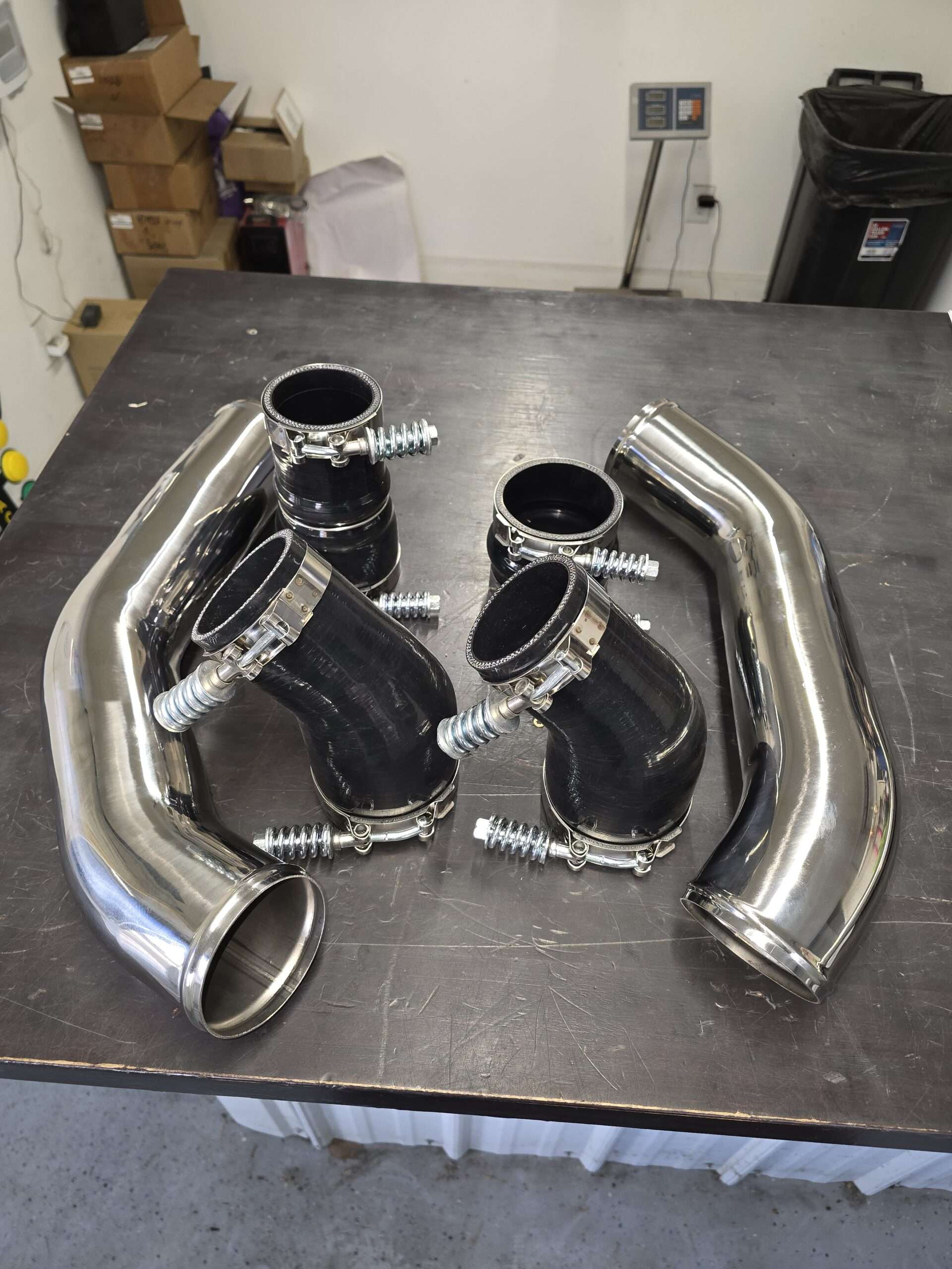 13-18 Stainless 3.5" Intercooler Piping Kit With HD T-Bolt Clamps and 5mm Boots 2