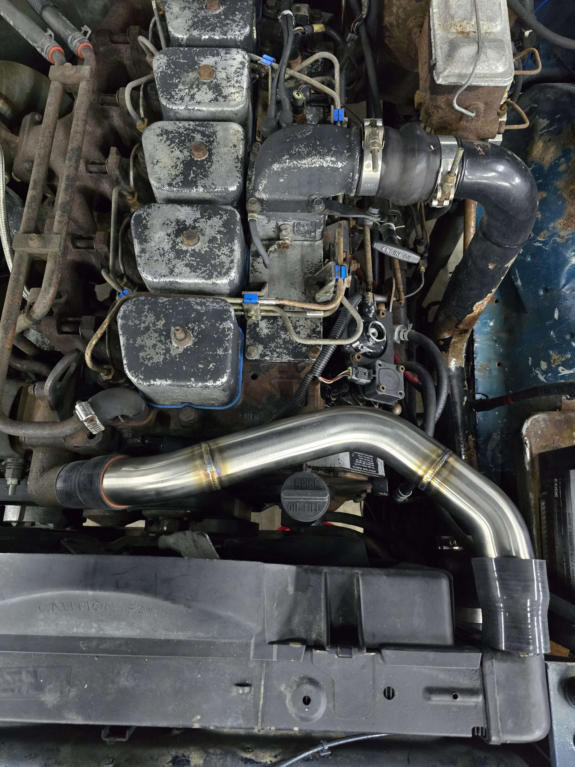 1989-1993 12v First Gen Cummins Stainless Steel Coolant Piping Kit 2