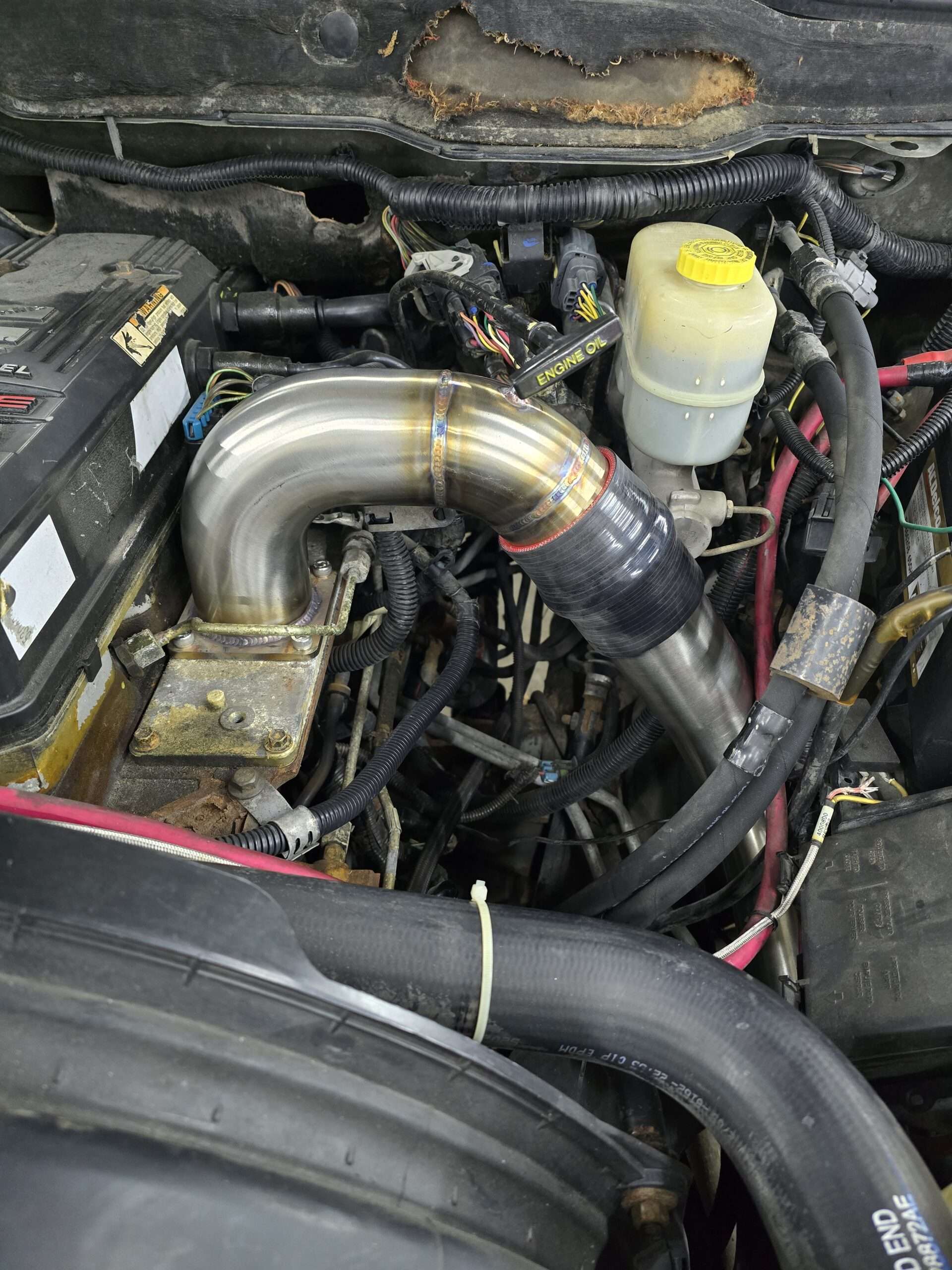 2003-2007 5.9 Cummins 3" & 3.5" Stainless Steel Intake Horn & Charge pipe 4