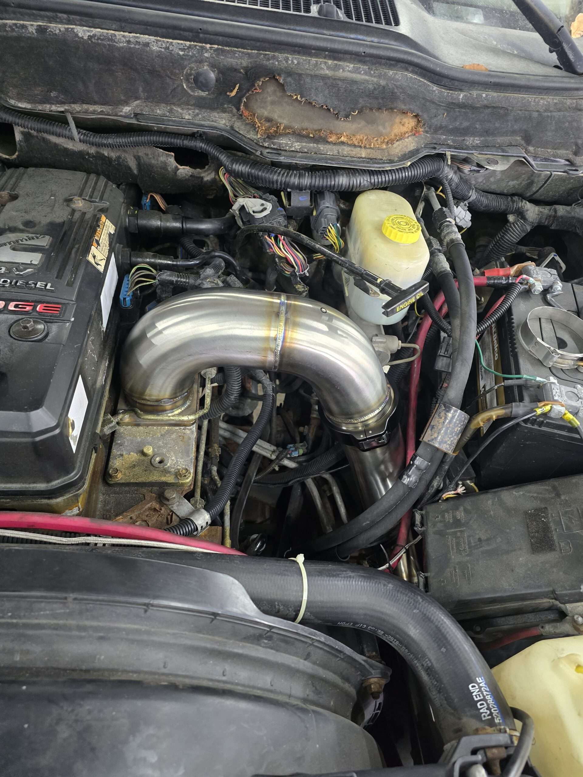 2003-2007 5.9 Cummins 3" & 3.5" Stainless Steel Intake Horn & Charge pipe 6