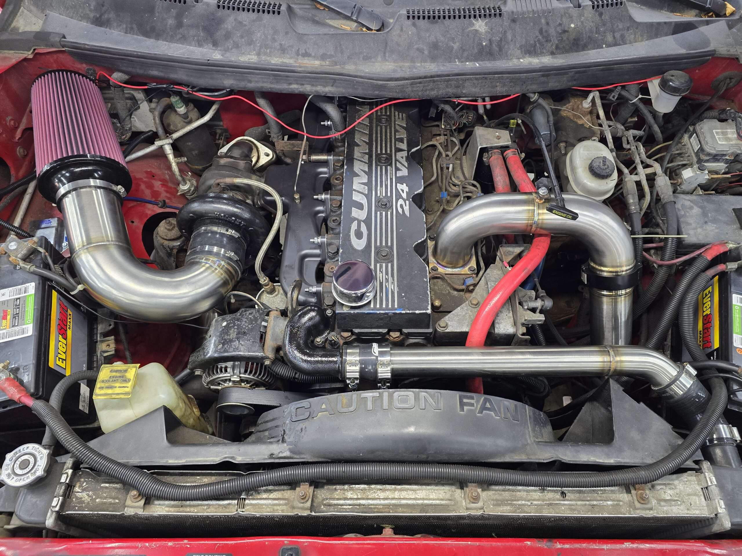 98.5-02 24v 2nd Gen Cummins Stainless Steel Coolant Piping Kit 5