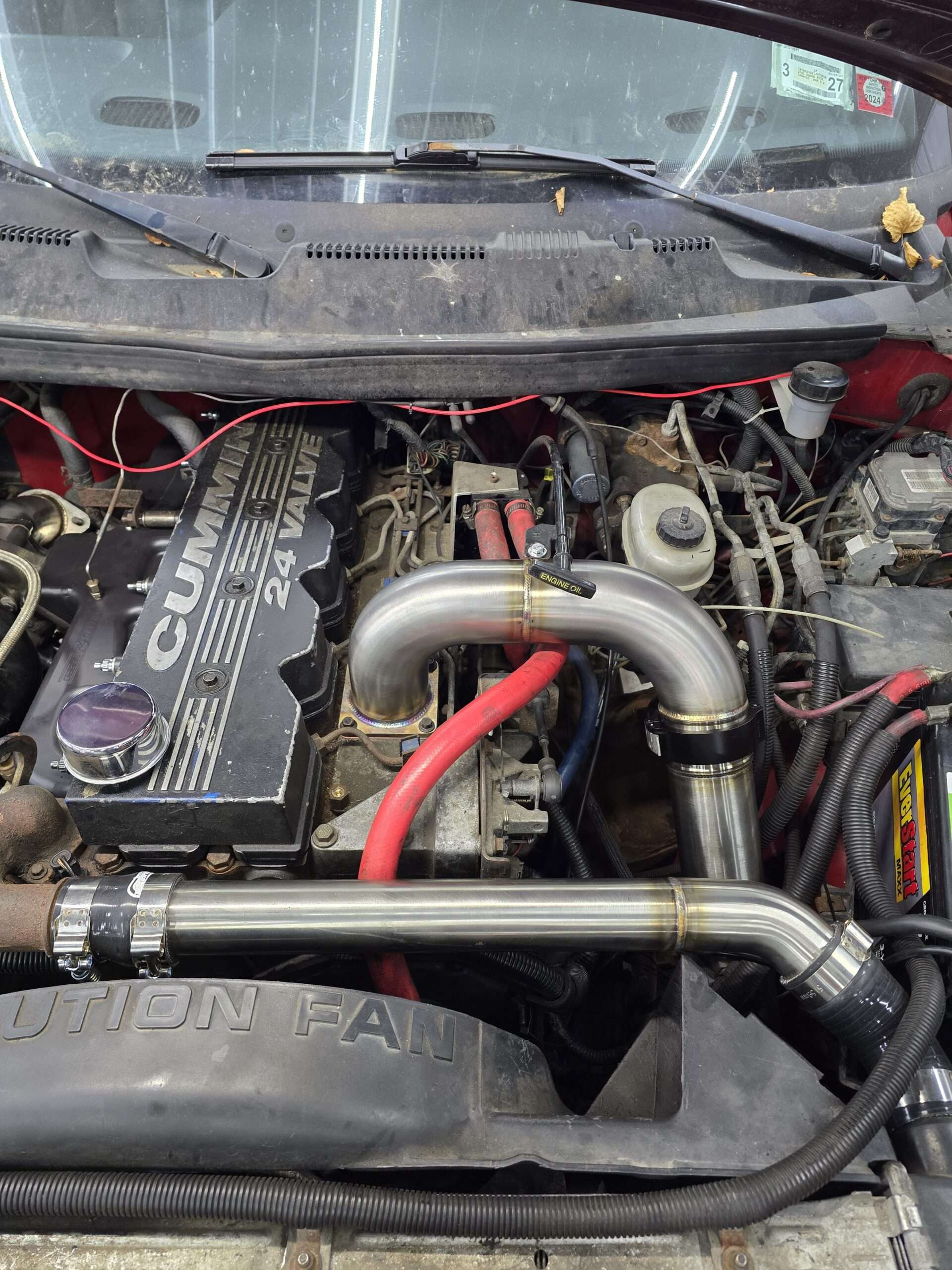 98.5-02 24V Cummins 3" Intake Horn & Charge pipe