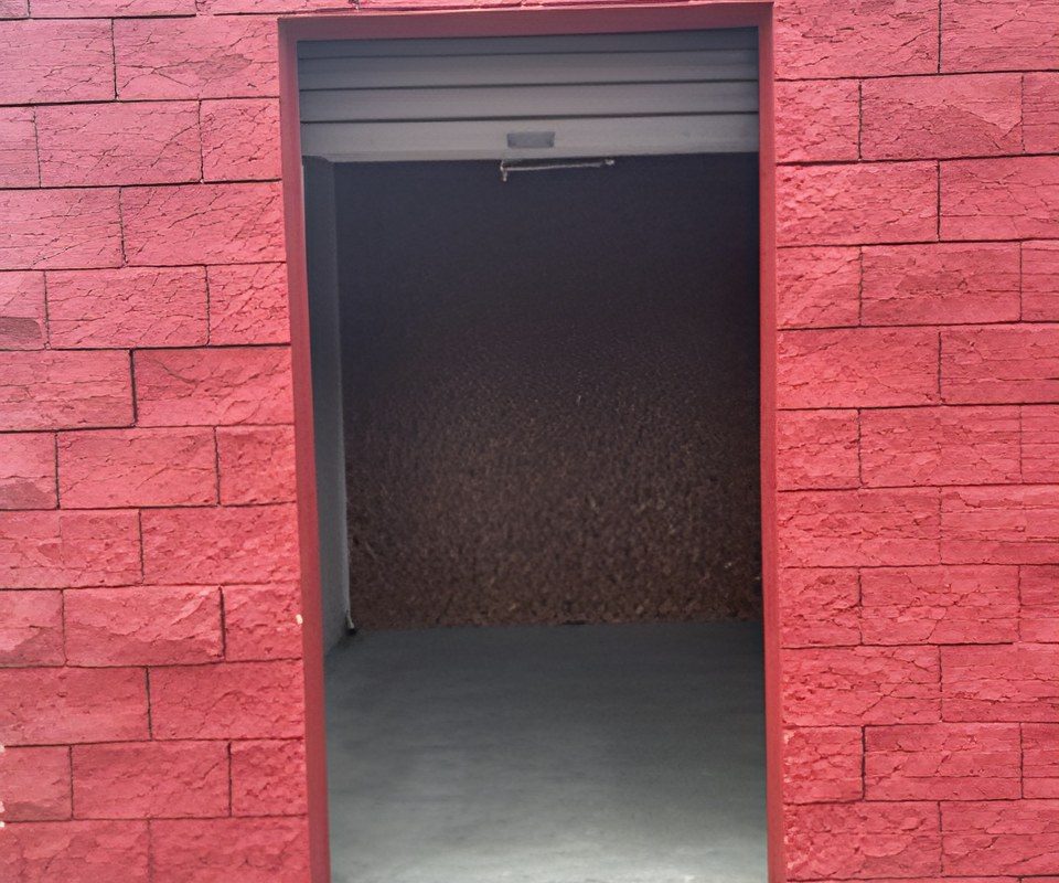 Open 10x12 storage unit door, unit 603, at Stacy's Rentals in Canton GA